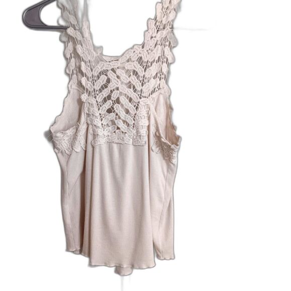 Daytrip Women’s Sz M Cream Tank Racerback Crochet Cotton Rayon Blend - Picture 5 of 10